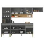 Cozinha Completa Line 9 Portas 1 Gaveta Gris/freijo - Kits Pa