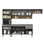 Cozinha Completa Line 9 Portas 1 Gaveta Gris/freijo - Kits Pa