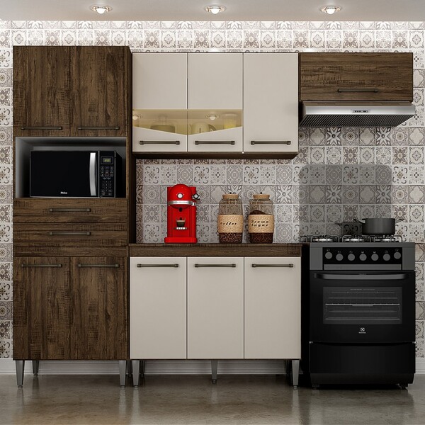 Cozinha Completa Livia 11 Portas 2 Gavetas Imbuia/off White -