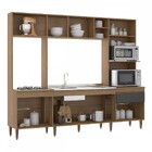 Cozinha Completa Lívia 6 Portas 1 Gaveta Carvalho Dakar/cinza