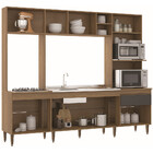 Cozinha Completa Lívia 6 Portas 1 Gaveta Carvalho Dakar/cinza