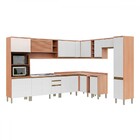 Cozinha Completa Macadamia 18 Portas 3 Gavetas Freijó/branco