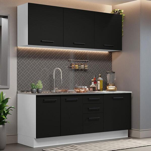 Cozinha Completa Madesa Agata 180001 Com Armário E Balcão (se