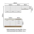 Cozinha Completa Madesa Agata 260002 Com Armário E Balcão (se