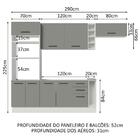 Cozinha Completa Madesa Agata 290003 Com Armário E Balcão (se