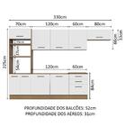 Cozinha Completa Madesa Agata 330001 Com Armário E Balcão (se