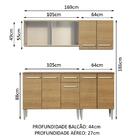 Cozinha Completa Madesa Emilly Box Com Balcão E Armário Vidro