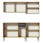 Cozinha Completa Madesa Emilly Box Com Balcão E Armário Vidro