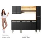 Cozinha Completa Madesa Emilly Sky Com Armário Vidro Reflex E