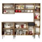 Cozinha Completa Madesa Emilly Sky Com Armário Vidro Reflex E