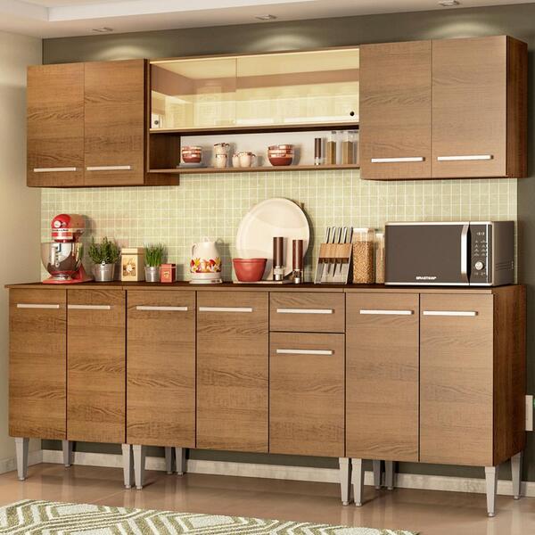 Cozinha Completa Madesa Emilly Smile Com Balcão E Armário Vid