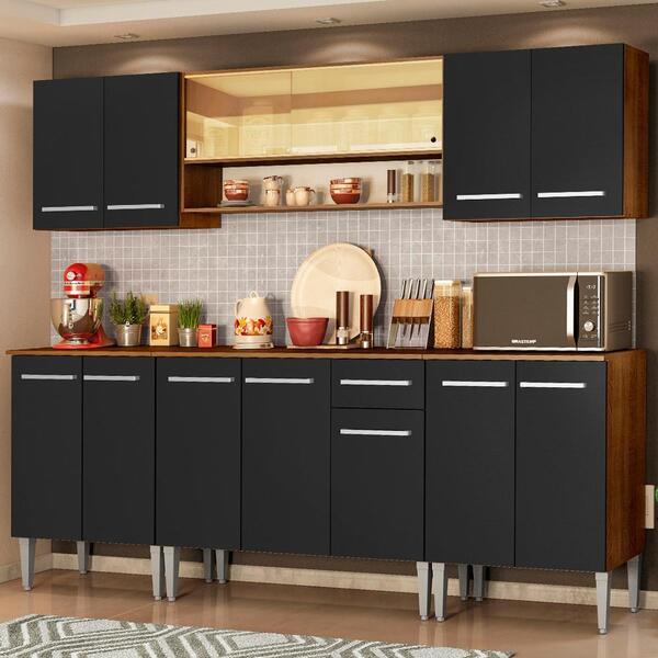 Cozinha Completa Madesa Emilly Smile Com Balcão E Armário Vid