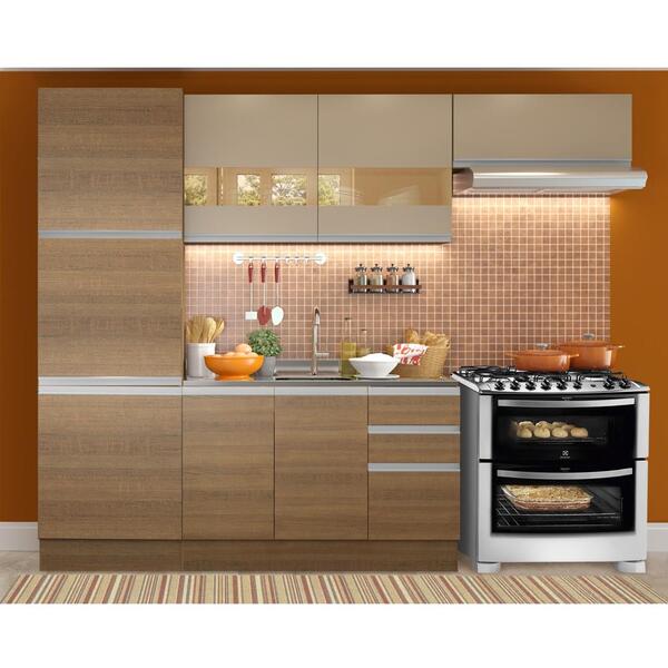 Cozinha Completa Madesa Glamy 260001 Com Armário E Balcão (se