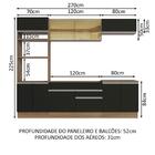 Cozinha Completa Madesa Glamy 270010 Com Armário E Balcão (se
