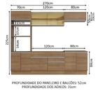Cozinha Completa Madesa Glamy 270010 Com Armário E Balcão (se