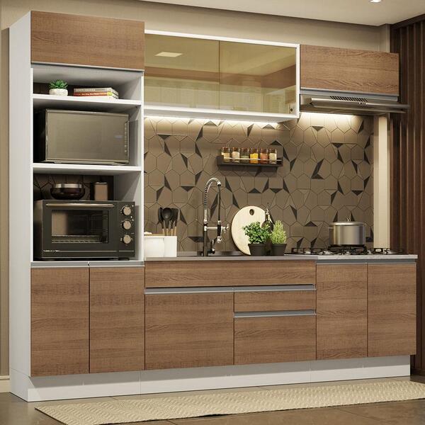 Cozinha Completa Madesa Glamy 270010 Com Armário E Balcão (se