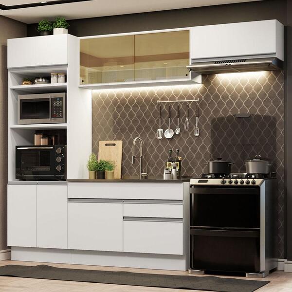 Cozinha Completa Madesa Glamy 270011 Com Armário E Balcão (se