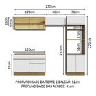 Cozinha Completa Madesa Glamy 270012 Com Armário E Balcão (se