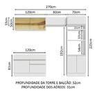 Cozinha Completa Madesa Glamy 270012 Com Armário E Balcão (se