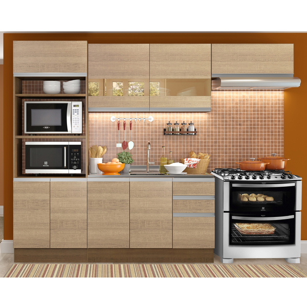 Cozinha Completa Madesa Glamy Marselha 8 Portas 3 Gavetas (se