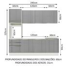 Cozinha Completa Madesa Lux Com Armário E Balcão 7 Portas 3 G