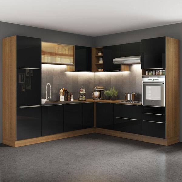 Cozinha Completa Madesa Lux De Canto Com Armário E Balcão - R