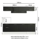 Cozinha Completa Madesa Onix 240001 Com Armário E Balcão - Br