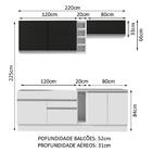 Cozinha Completa Madesa Parma Com Armário E Balcão (sem Tampo