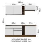 Cozinha Completa Madesa Parma Com Armário E Balcão (sem Tampo