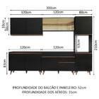 Cozinha Completa Madesa Reims 300001 Com Armário E Balcão - P