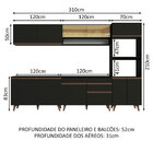 Cozinha Completa Madesa Reims 310002 Com Armário E Balcão - P