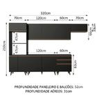 Cozinha Completa Madesa Reims 320001 Com Armário E Balcão - P