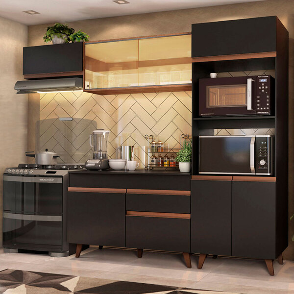 Cozinha Completa Madesa Reims Xa260001 Com Armário E Balcão -