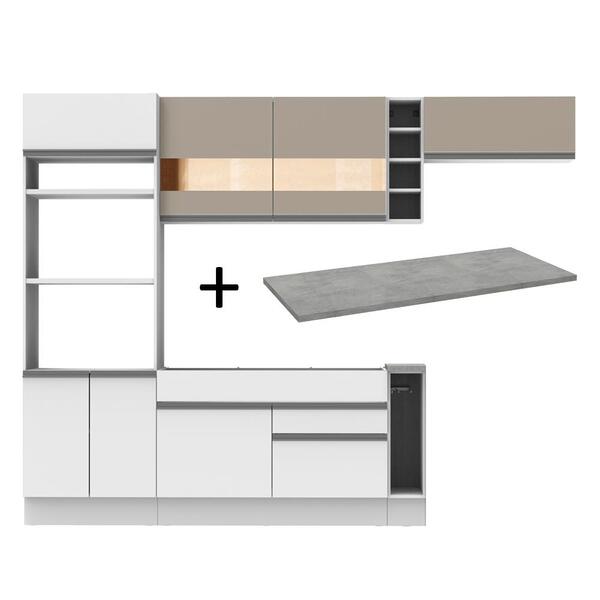 Cozinha Completa Madesa Safira Com Armário E Balcão + Tampo