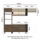 Cozinha Completa Madesa Safira Com Armário E Balcão (sem Tamp