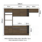 Cozinha Completa Madesa Safira Com Armário E Balcão (sem Tamp