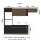 Cozinha Completa Madesa Safira Com Armário E Balcão (sem Tamp