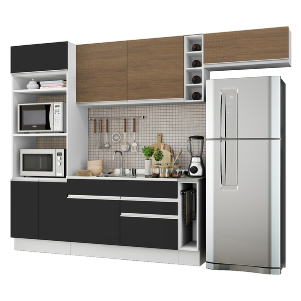 Cozinha Completa Madesa Safira Com Armário E Balcão (sem Tamp