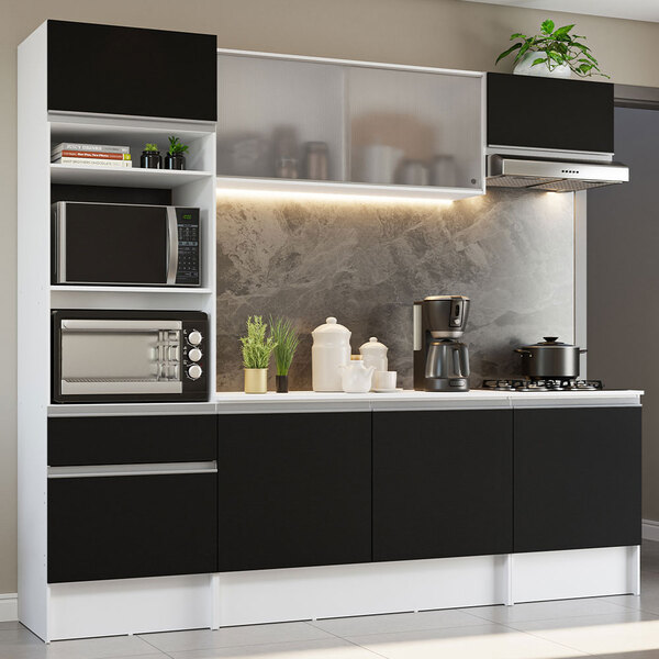 Cozinha Completa Madesa Topazio Com Armário, Balcão E Tampo