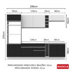 Cozinha Completa Madesa Vicenza Com Armário E Balcão (sem Tam