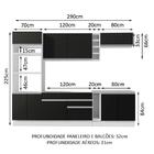 Cozinha Completa Madesa Vicenza Com Armário E Balcão (sem Tam