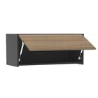 Cozinha Completa Mali 4 Peças 1 Balcão E 3 Aéreos Preto E Cas