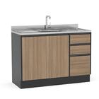 Cozinha Completa Mali 4 Peças 2 Aéreos Balcão E Torre Quente