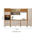 Cozinha Completa Matisse 12 Portas 3 Gavetas Com Vidro Ripado