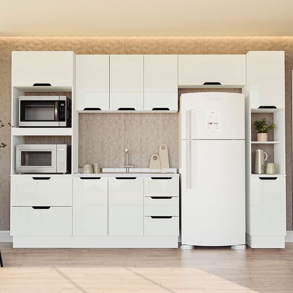 Cozinha Completa Meena 10 Portas 4 Gavetas 40250062 Branco -