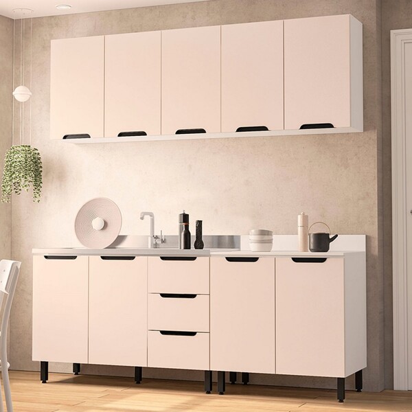 Cozinha Completa Meena 9 Portas 3 Gavetas 40250053 Branco/cre