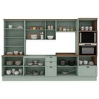 Cozinha Completa Modulada 100% Mdf 6 Peças Com Cristaleira Il