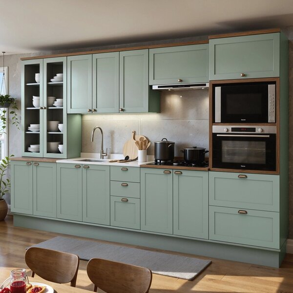 Cozinha Completa Modulada 100% Mdf 6 Peças Com Cristaleira Il