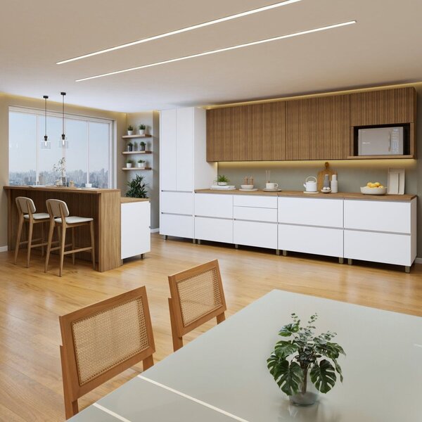 Cozinha Completa Modulada 10 Peças 14 Portas 11 Gavetas Norte