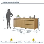 Cozinha Completa Modulada 2 Peças 3 Portas 3 Gavetas 100% Mdf